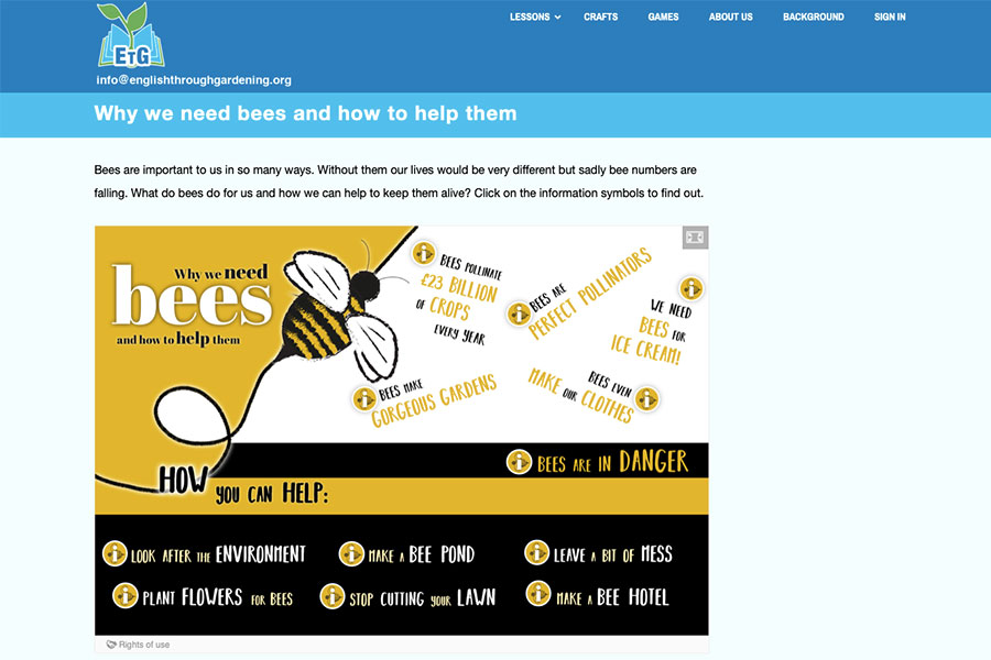 An online lesson from the English Through Gardening project