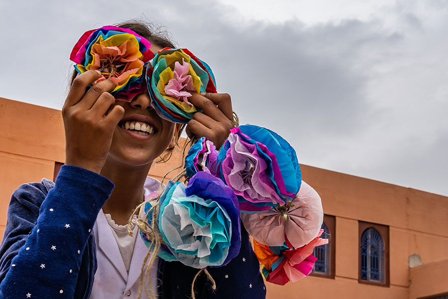 'Growing Gardeners' at a girls boarding house in Marrakech in Morocco