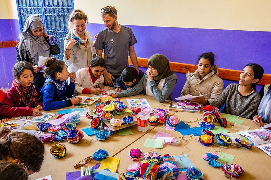 'Growing Gardeners' at a girls boarding house in Marrakech in Morocco
